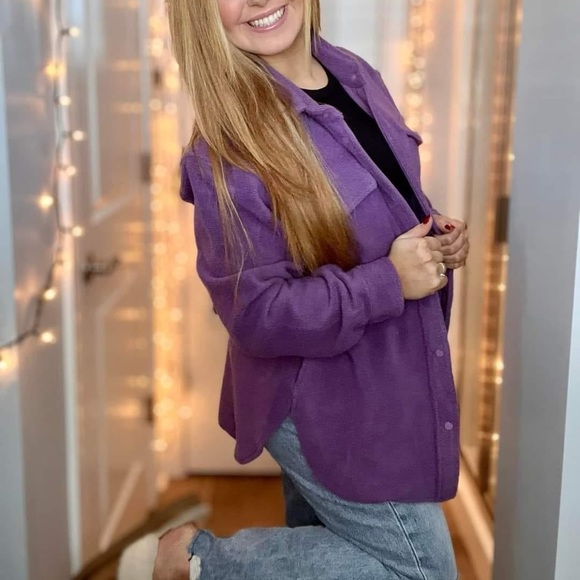 ZYIA Jackets & Blazers - Purple Naya Shirt jacket